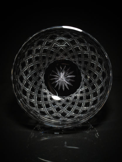 Black Crystal Clear Cut Bowl 9" diameter