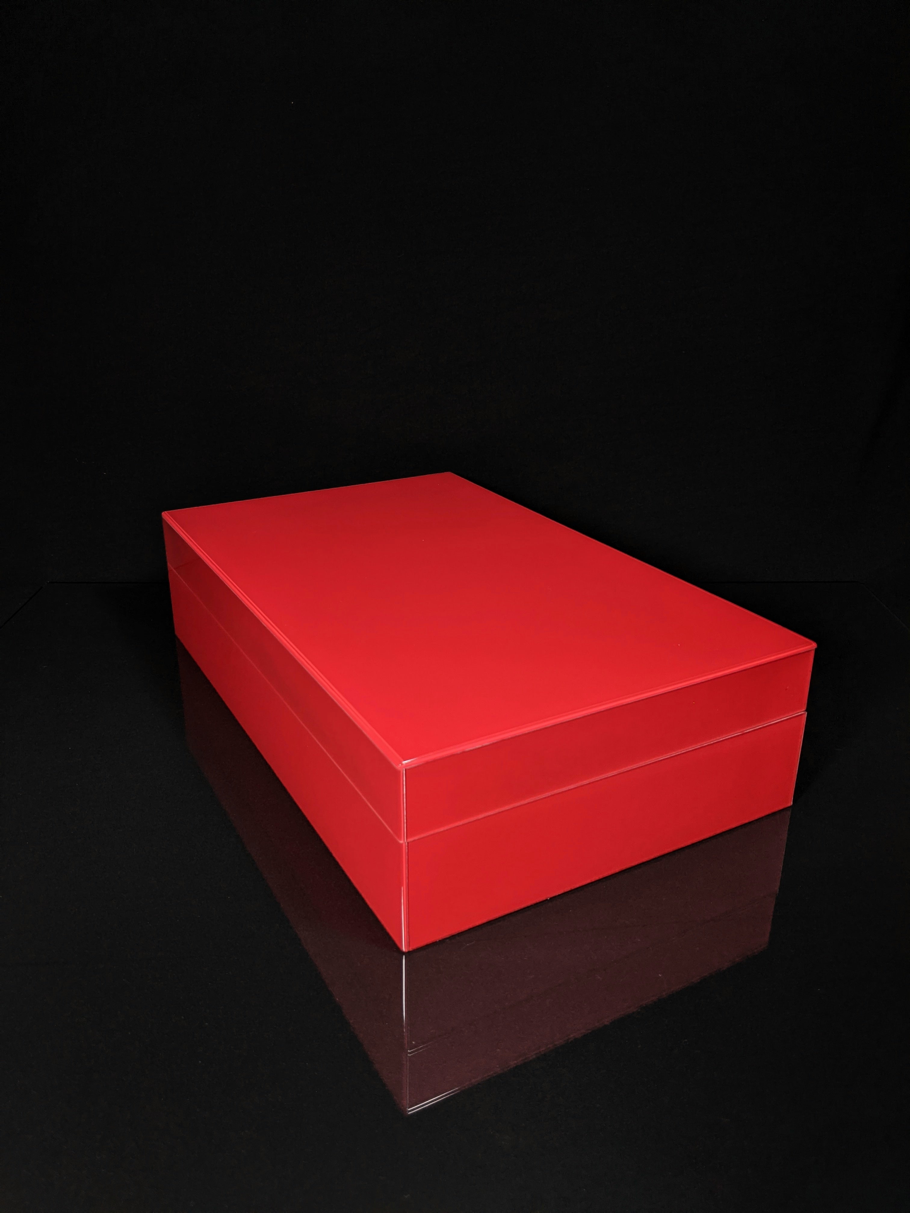 Red Lacquer Finish Wood Humidor Showroom Model