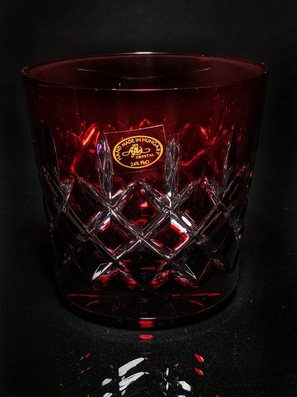 AJKA Colored Crystal Old Fashioned Glassess with Ice Bucket