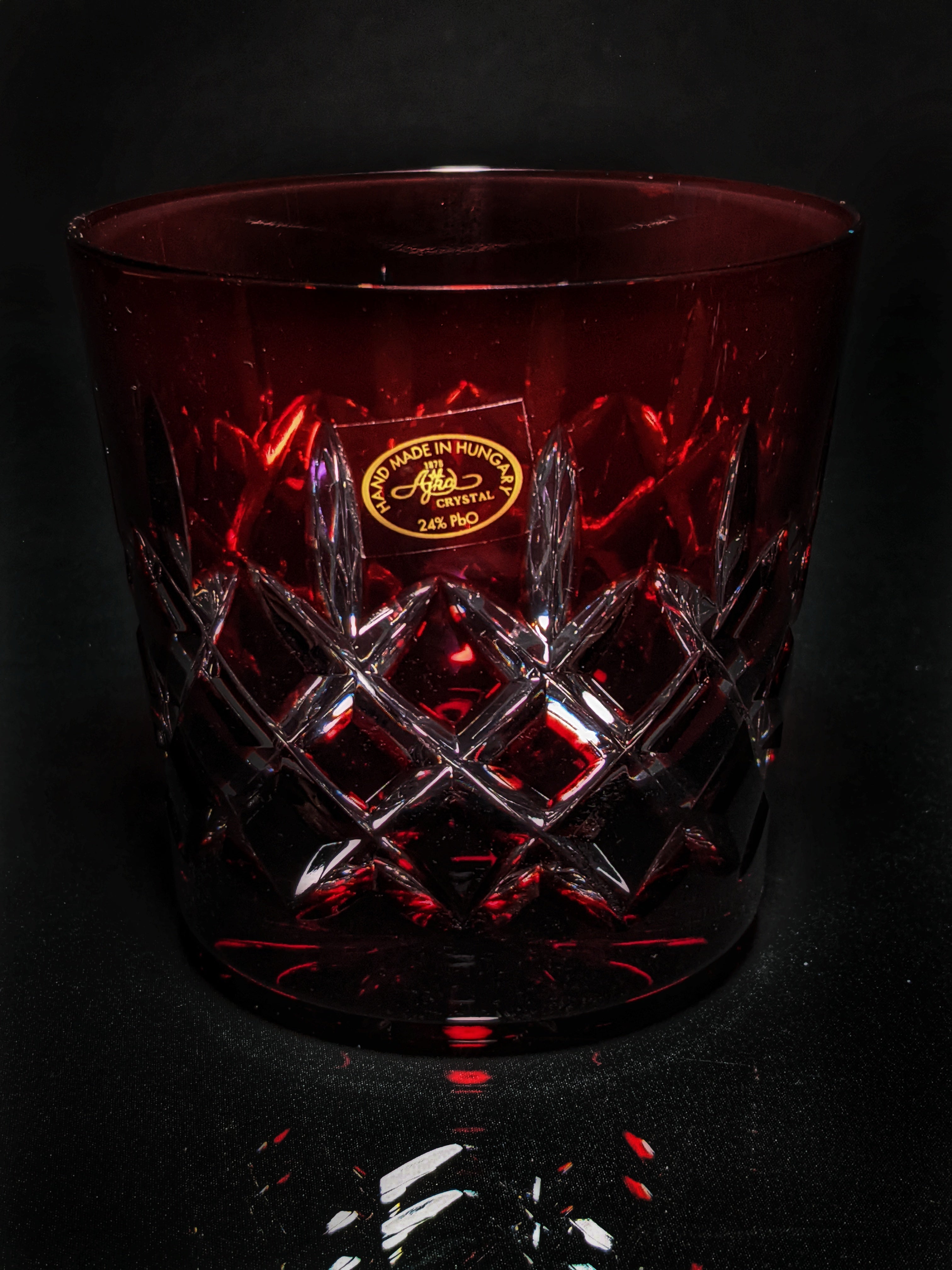 AJKA Colored Crystal Old Fashioned Glassess with Ice Bucket