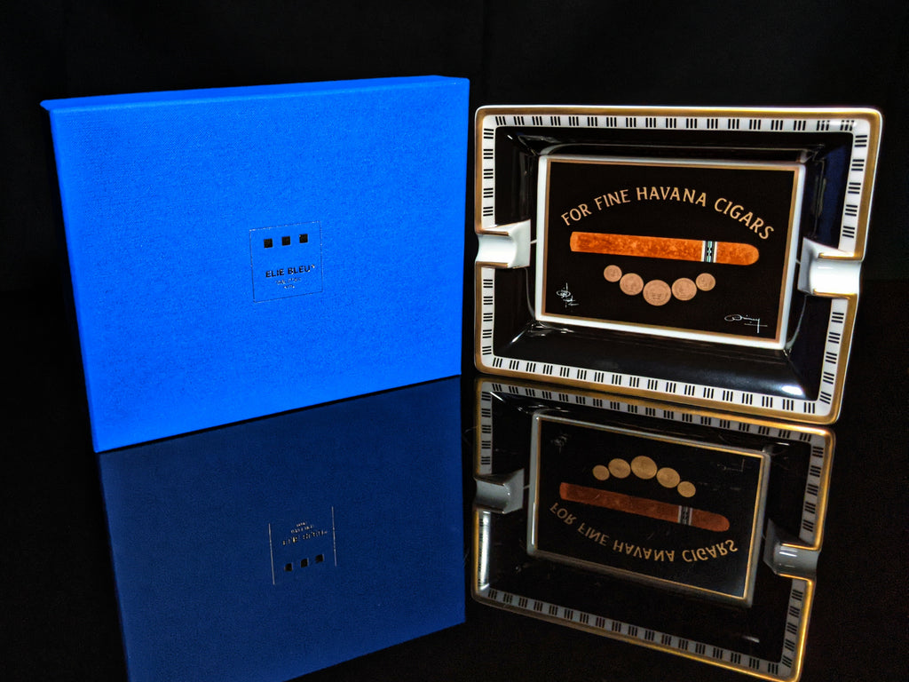 Elie Bleu Medal Black Cigar Ashtray