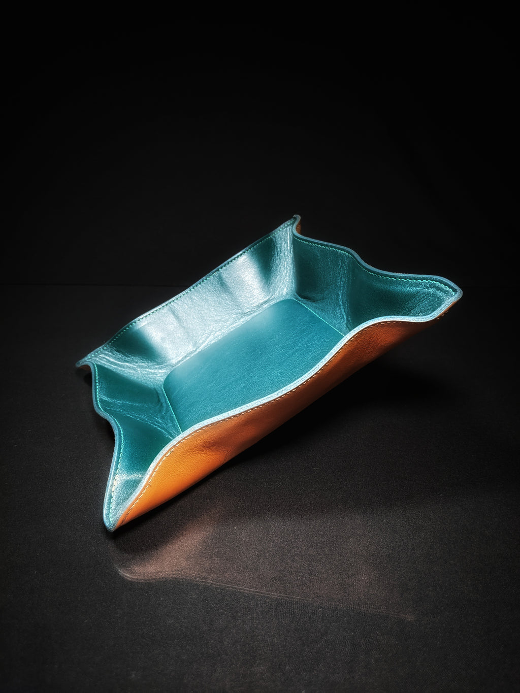 Brizard and Co Augusta Green Leather Valet Tray