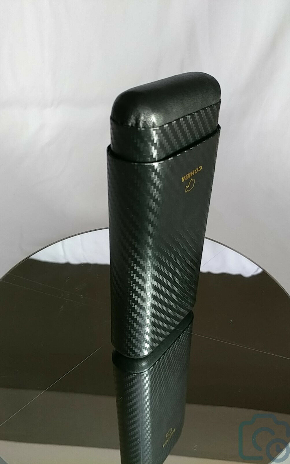 Wood Portable Black Carbon Fiber Cigar Case Outdoor 3 Tubes Travel Humidor