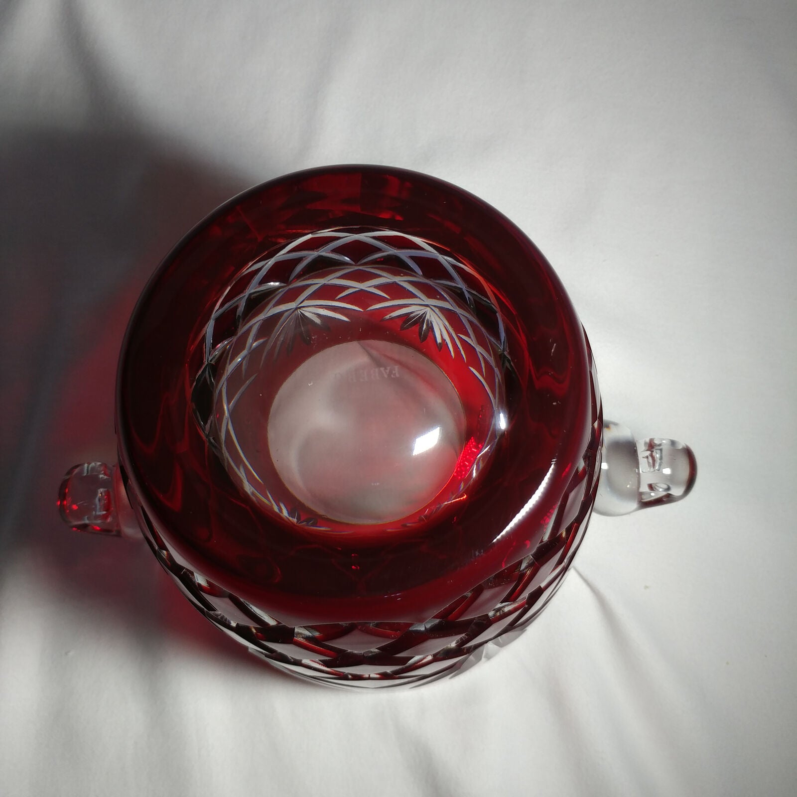 FABERGE RUBY RED ICE BUCKET IN THE ORIGINAL PRESENTATION BOX