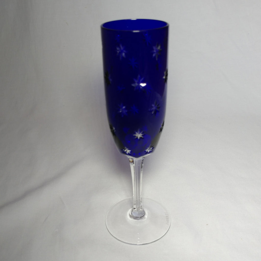 Faberge Galaxy Cobalt Bleu Crystal Flute Glass