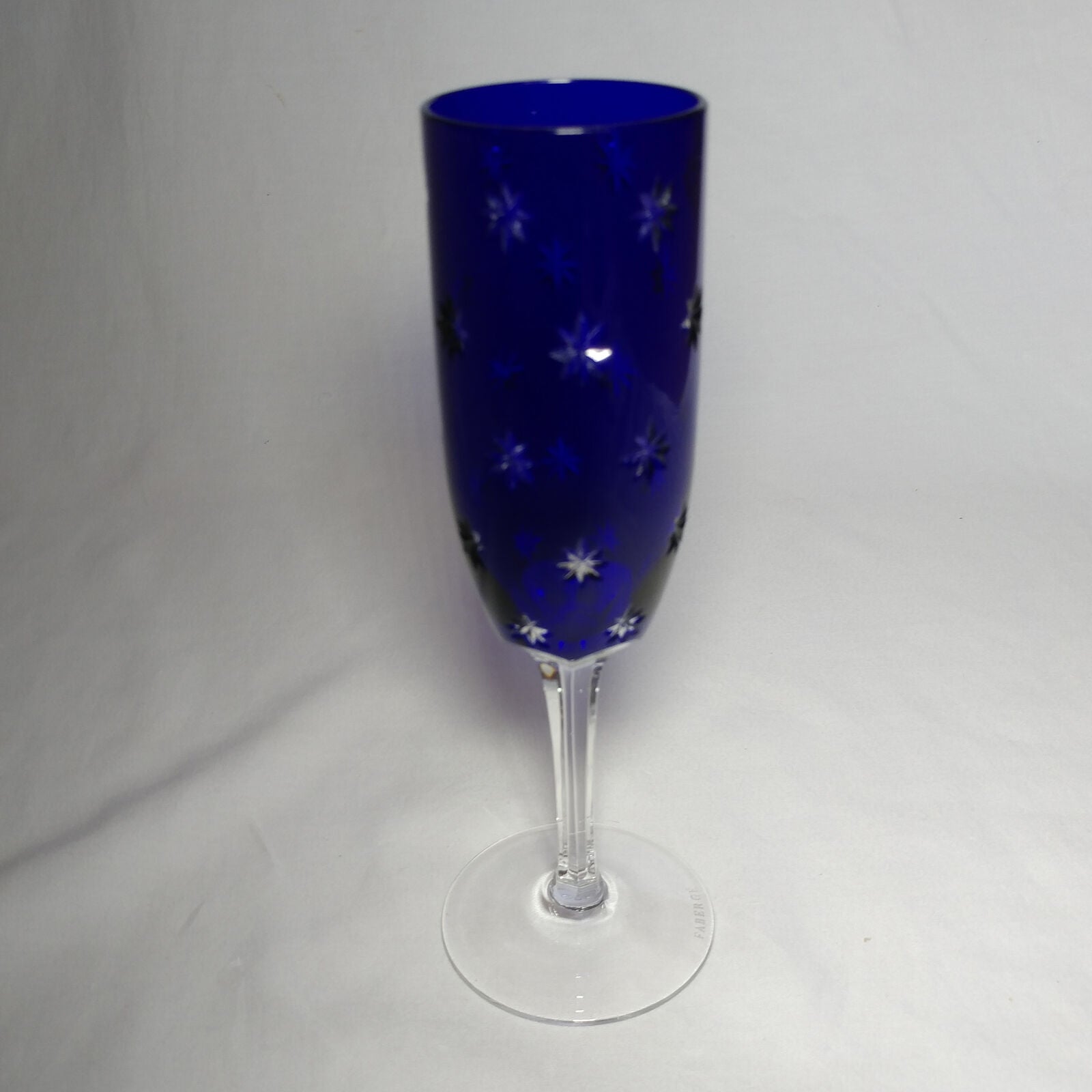 Faberge Galaxy Cobalt Bleu Crystal Flute Glass