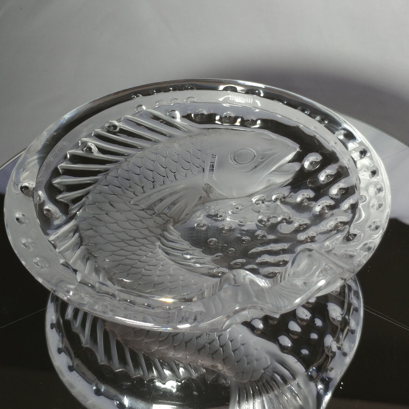 Lalique Concarneau KOI FISH 6” Bowl (Cigar Ashtray) Signed Authentic 6"