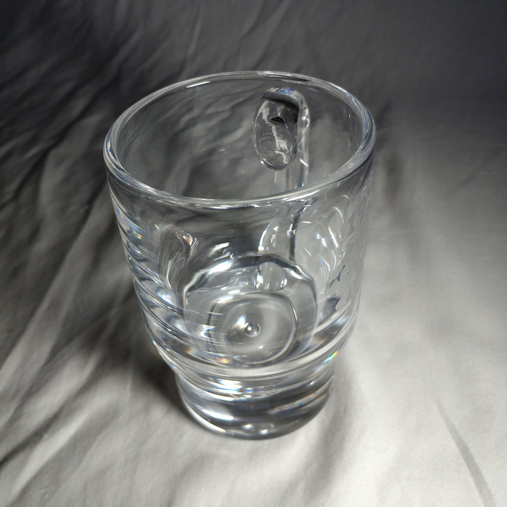 KOSTA BODA ART GLASS CRYSTAL MUG VICKE LINDSTRAND ETCHED 1971