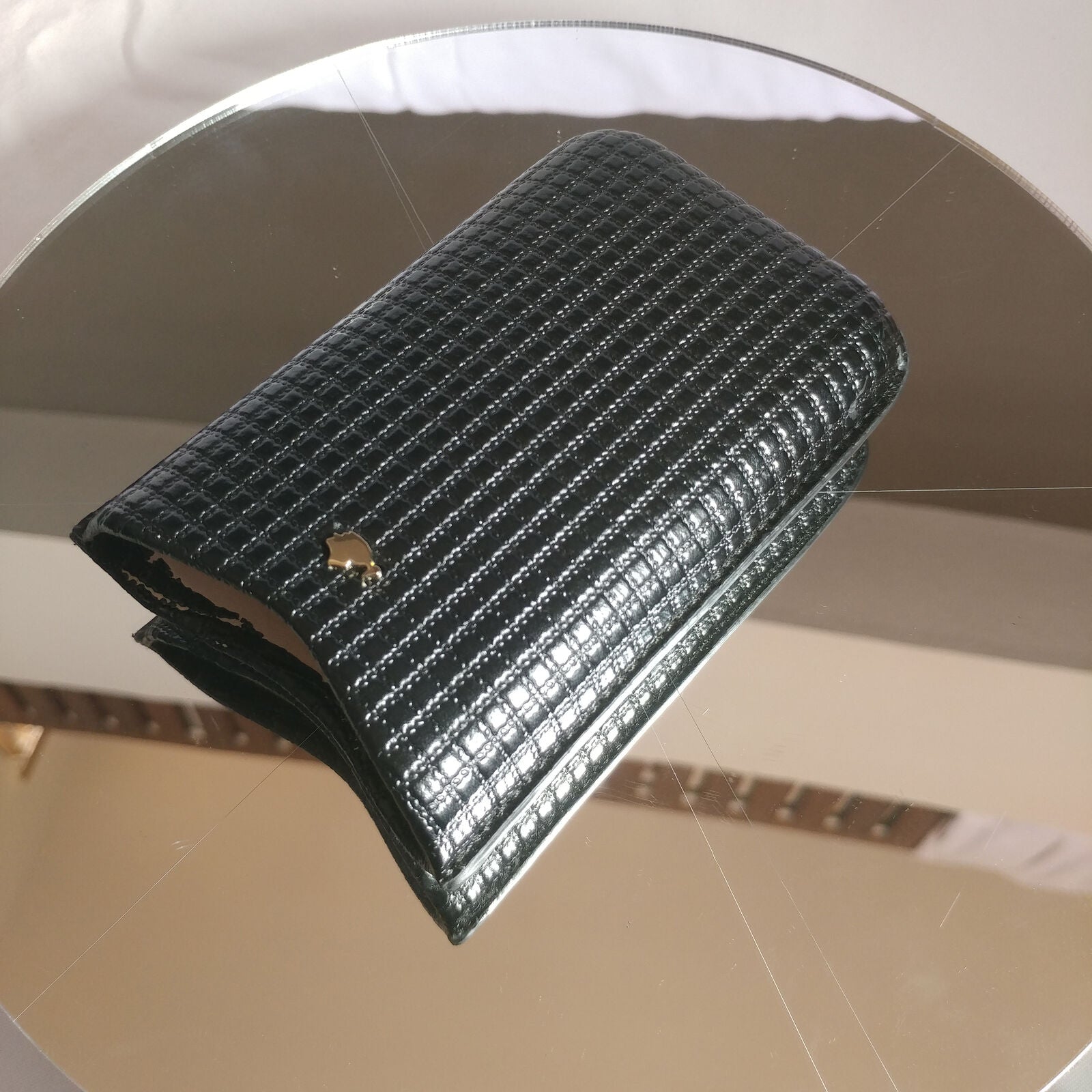 Yellow and Black Leather CIGAR CASE w/BLACK BAG | 2 CIGAR HOLDER