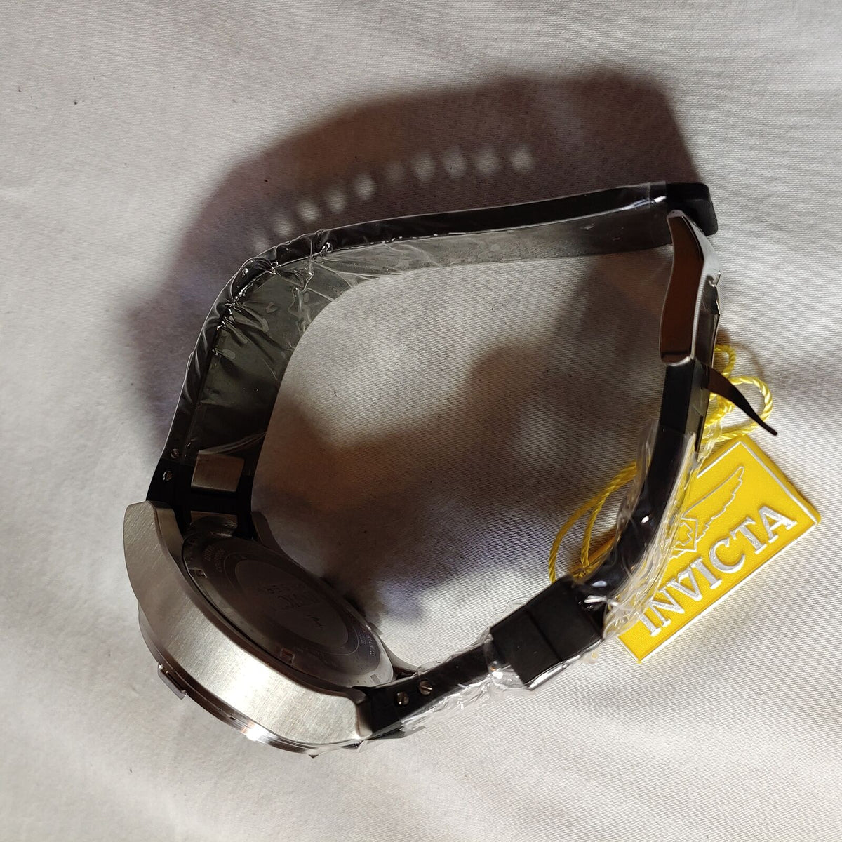 Invicta Stainless Steel Reserve Excursion Black Rubber Strap 6252