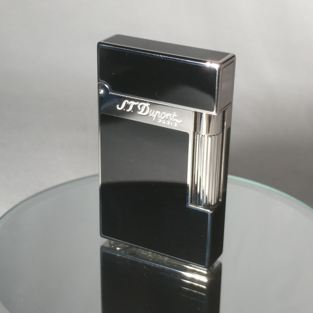 S.T. Dupont Black Chinese Lacquered Palladium Plated Ligne 2 Lighter