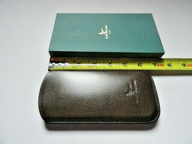 Pheasant Leather Eye Glass Case Xtra Wide Green 3.25" x 6.5"