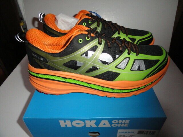 Hoka One One Mens Stinson 3 ATR Shoes 1008326 Bright Green / Persimmon 12.5