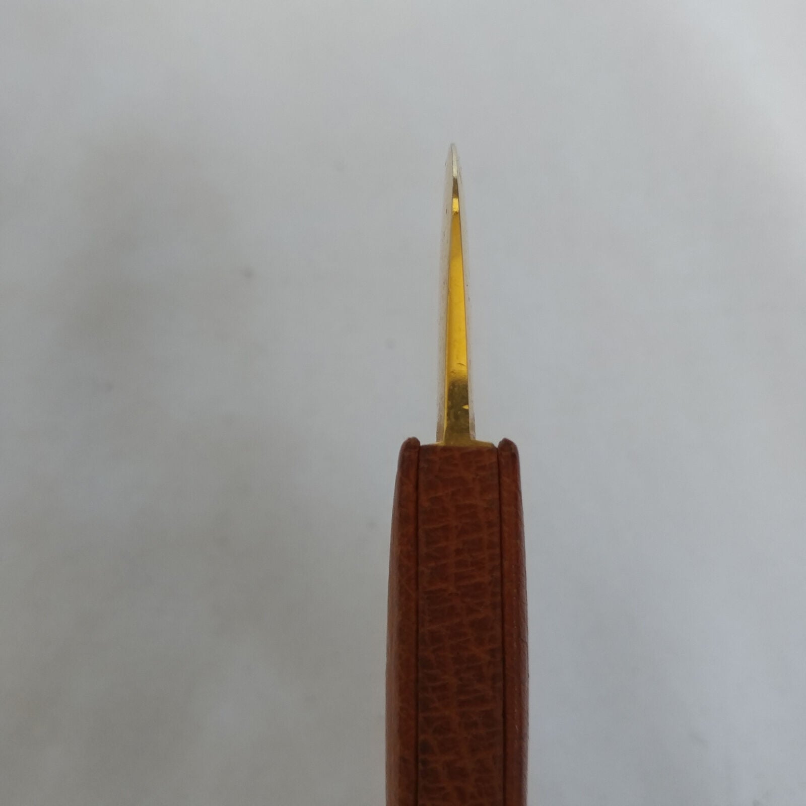 BROWN LEATHER HANDLE CIGAR CUTTER DONATUS SOLINGEN GERMANY