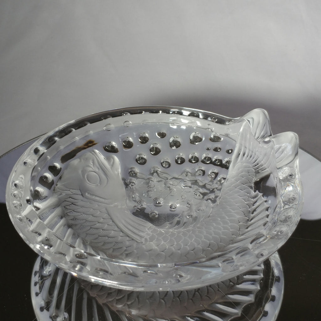 Lalique Concarneau KOI FISH 6” Bowl (Cigar Ashtray) Signed Authentic 6"