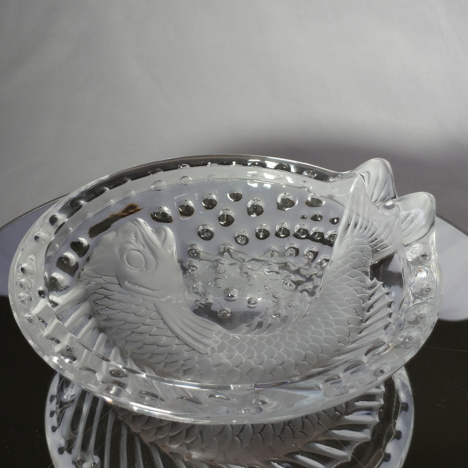 Lalique Concarneau KOI FISH 6” Bowl (Cigar Ashtray) Signed Authentic 6"