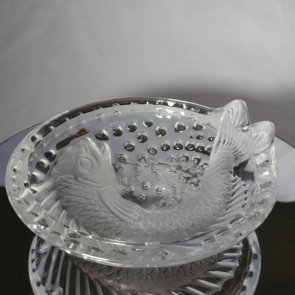 Lalique Concarneau KOI FISH 6” Bowl (Cigar Ashtray) Signed Authentic 6"