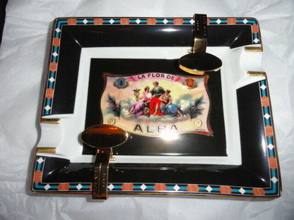 Elie Bleu Alba Porcelain Black  Ashtray