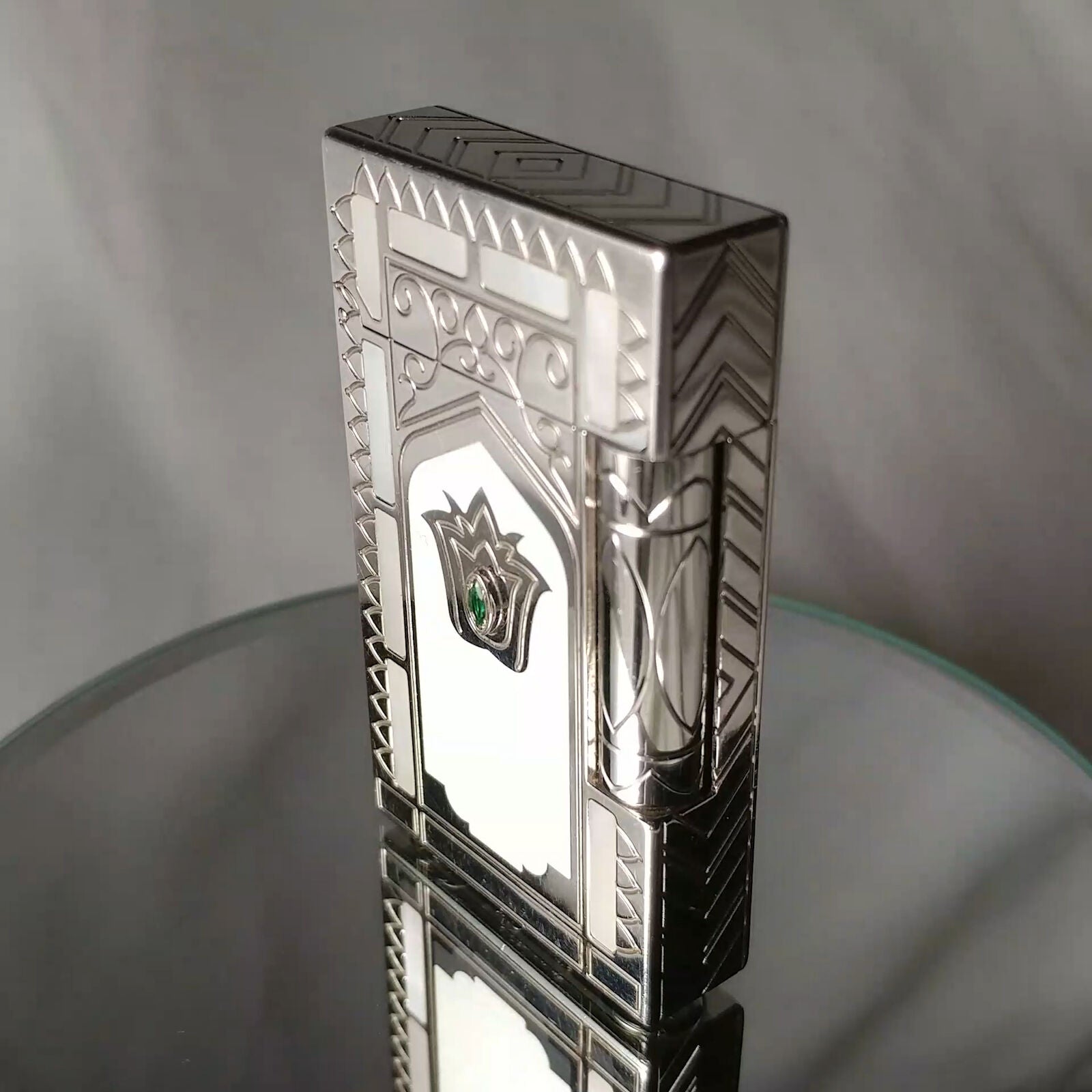 S.T. Dupont Taj Mahal Limited Edition  Platinum and Mother-of-Pearl Lighter
