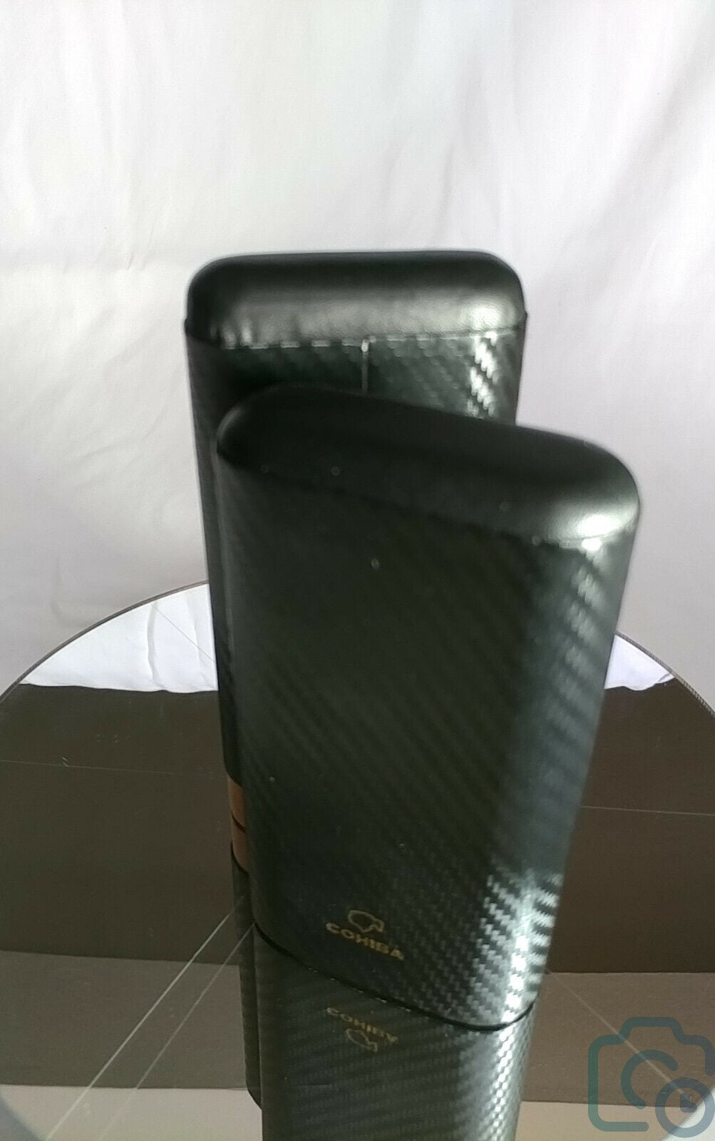 Wood Portable Black Carbon Fiber Cigar Case Outdoor 3 Tubes Travel Humidor