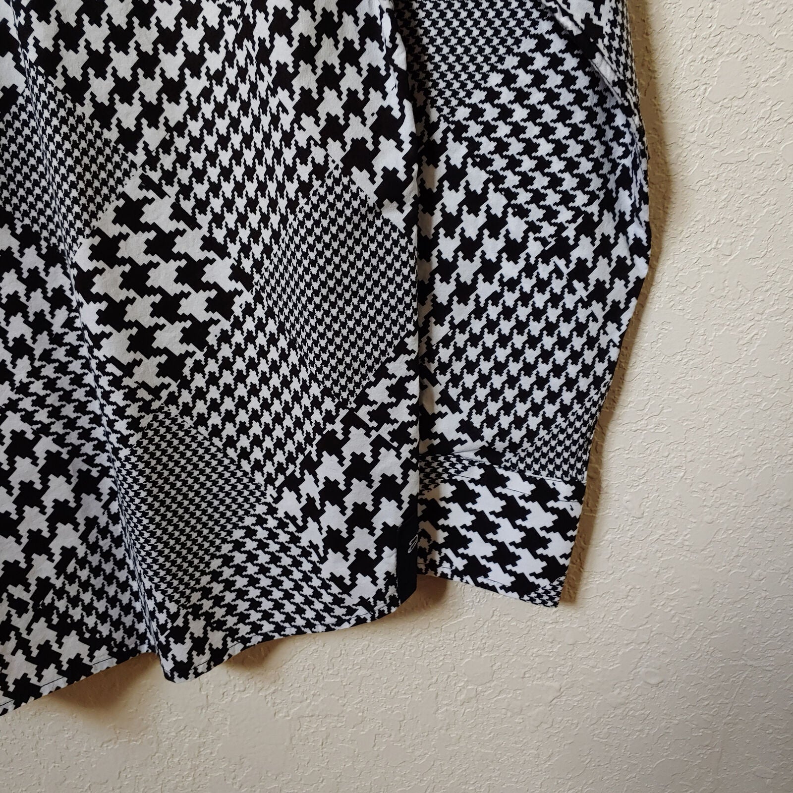 John Lennon | Men's Black and White Patterned Longsleeve Buttondown Casual Shirt