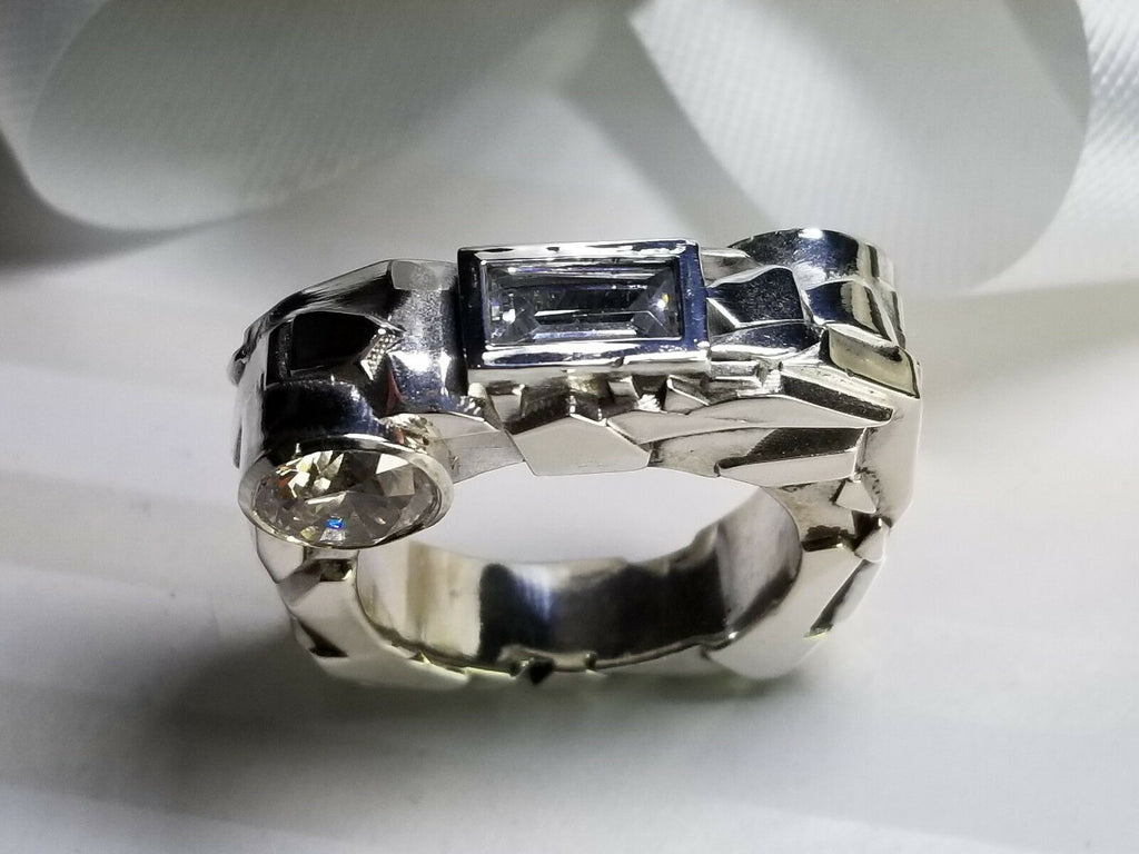Custom designed "Rock" Solid Silver Ring