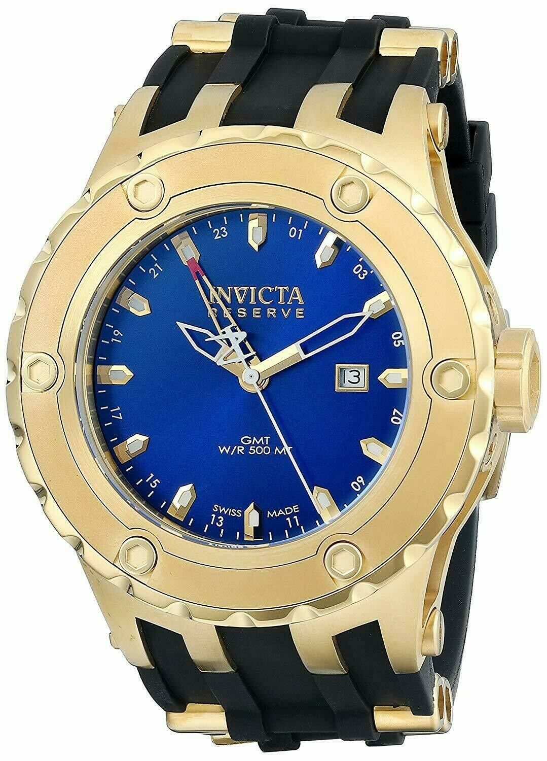 Invicta Reserve Collection GMT 18k Gold-Plated Stainless Steel Watch