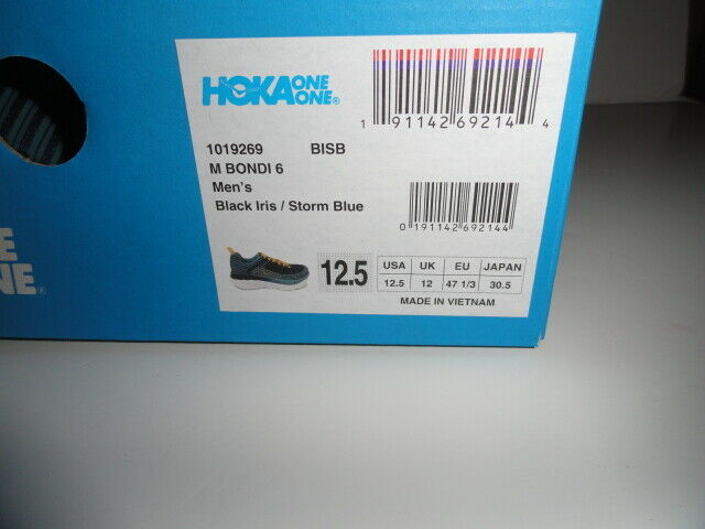 Hoka One One Bondi 6 Black Iris / Storm Blue Tennis Running Men's Athletic