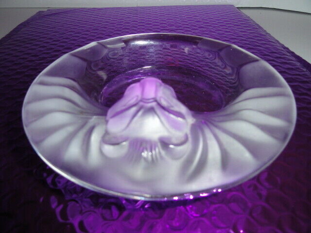 Lalique Crystal Lion's Head Ashtray — Clear & Frosted