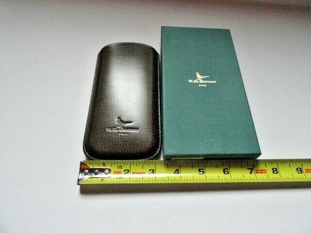 Pheasant Leather Eye Glass Case Xtra Wide Green 3.25" x 6.5"