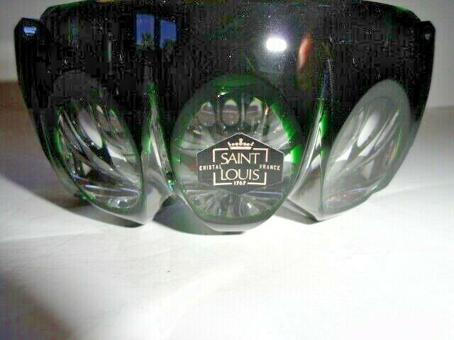 Saint-Louis Crystal Ashtray Emerald Green 6" diameter