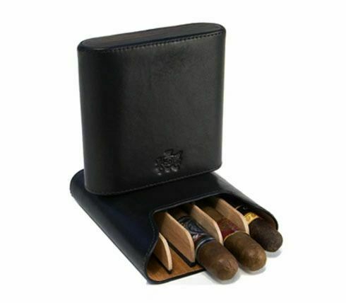 Brizard and Co - The "Show Band" 5 Cigar Case - Sunrise Black and Macassar Ebony