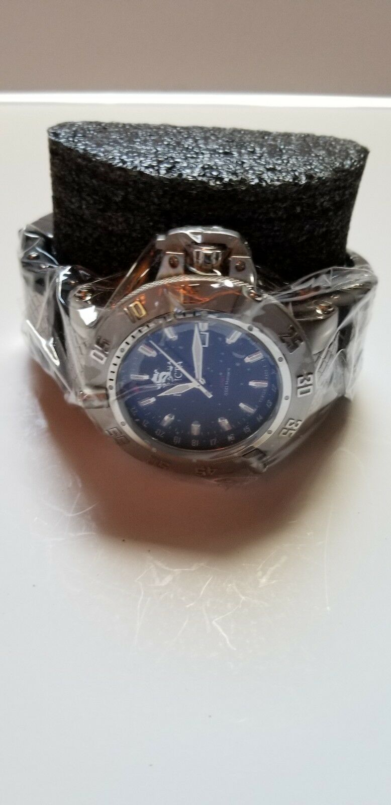 Invicta 1152 Subaqua Noma III GMT Black Sunray Dial Black Polyurethane Band