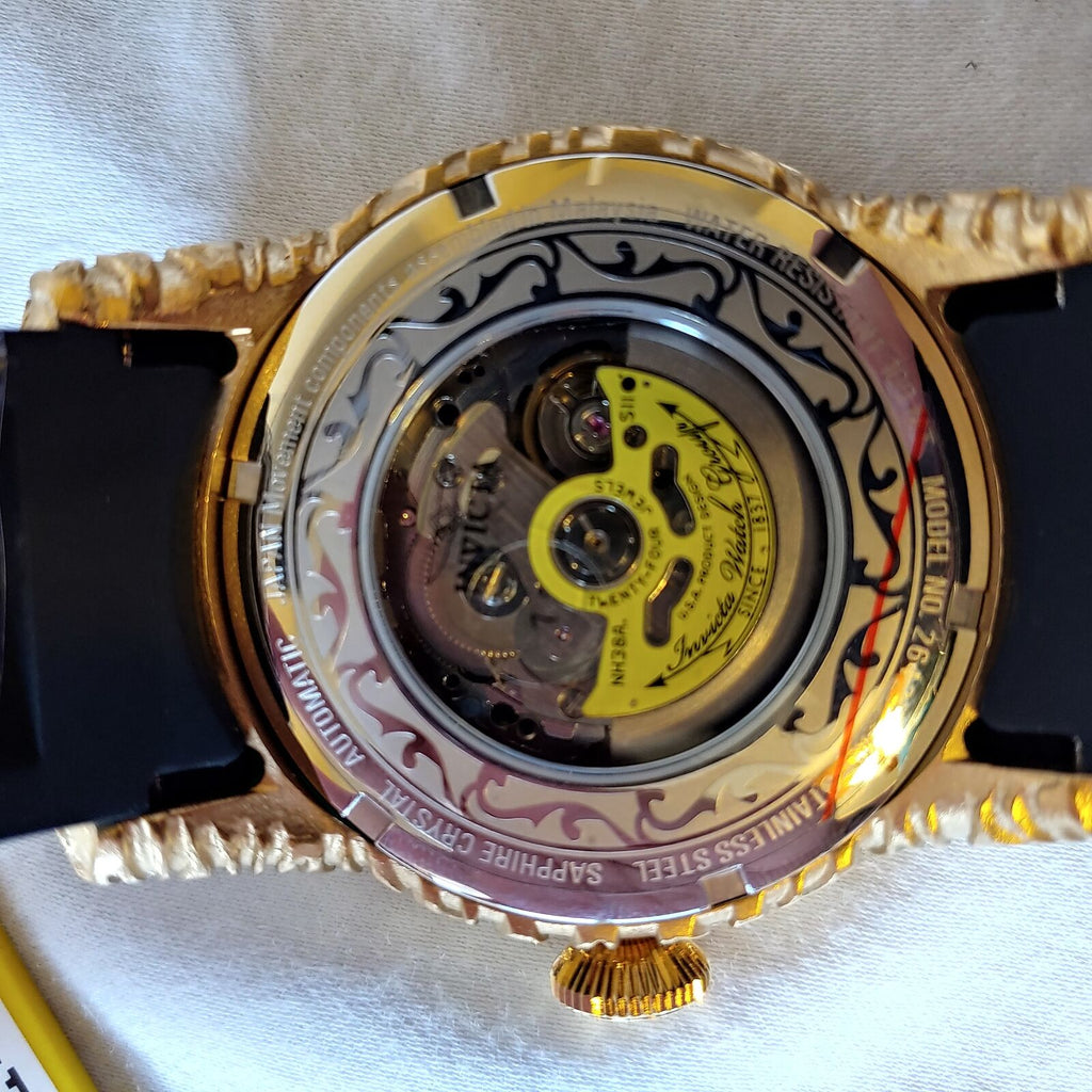 INVICTA S1 RALLY MENS AUTOMATIC 50.5MM GOLD CASE BLACK DIAL - MODEL 26427