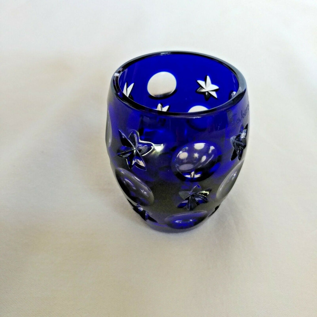 Faberge Na Zdorovye Cobalt Blue Crystal Shot Glass