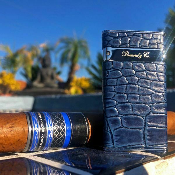 Brizard and Co. - The "Sottile" Lighter - Indigo Croco Pattern