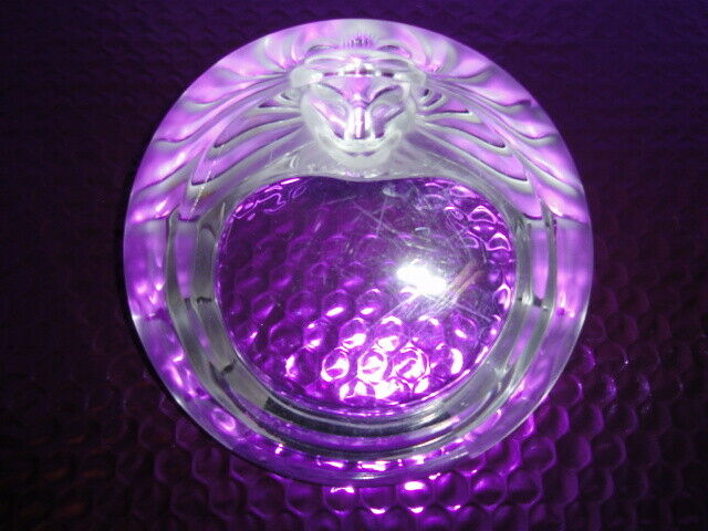 Lalique Crystal Lion's Head Ashtray — Clear & Frosted