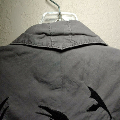 Rebel Spirit | Gray | Men's Large Button-Down short sleeve Shirt