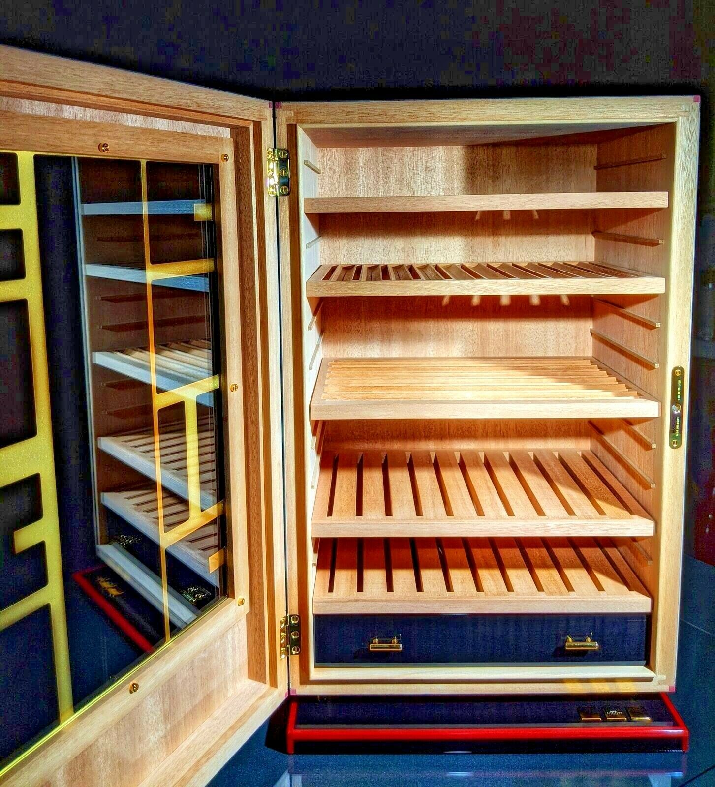 Elie Bleu Cabinet Humidor Alba Black Sycamore Wood NIB Made in France