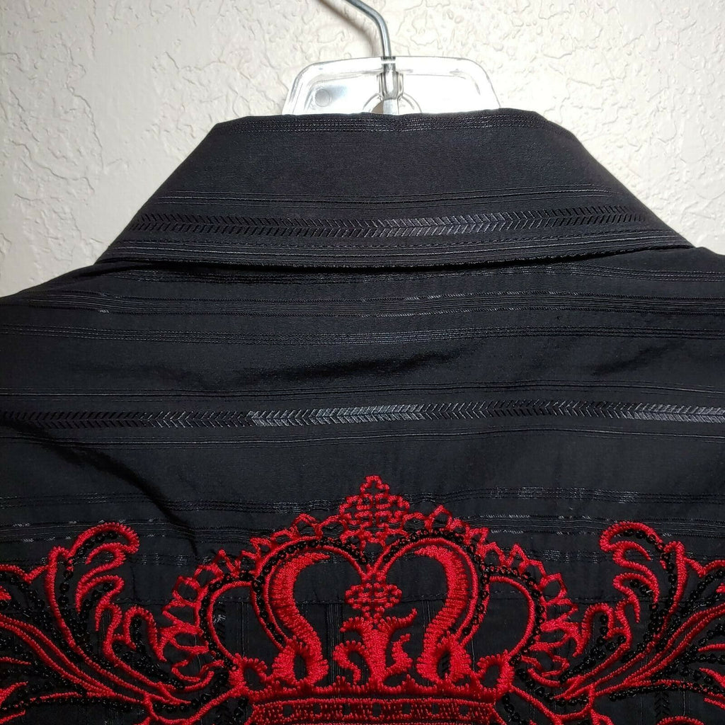 Mondo Black & Red  Men's X-Large Button-Down Long sleeve Shirt