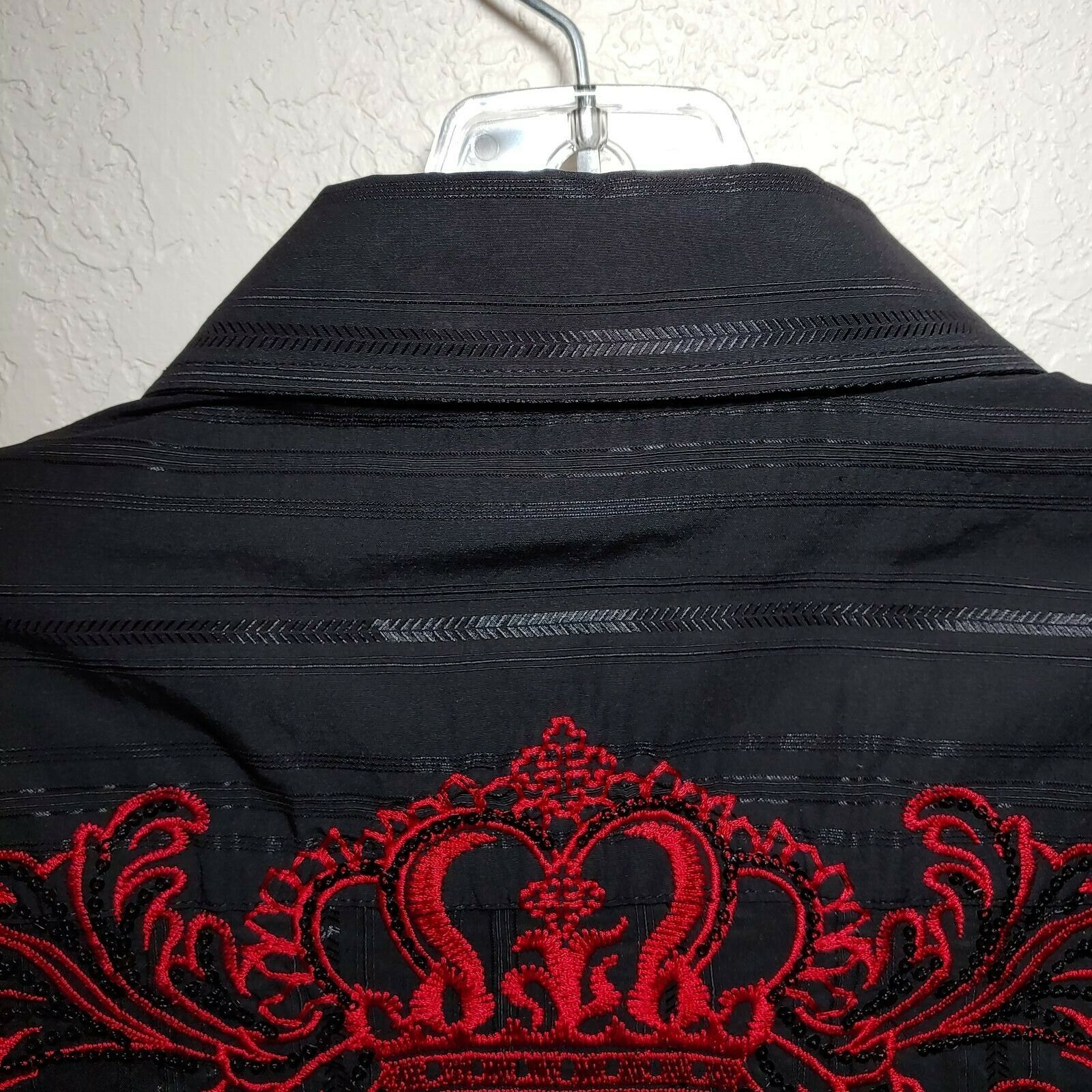 Mondo Black & Red  Men's X-Large Button-Down Long sleeve Shirt