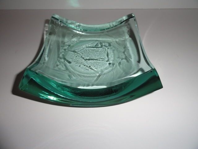 Stephen Schlanser Art Glass Bowl Brush Strokes Signed and Dated 1996
