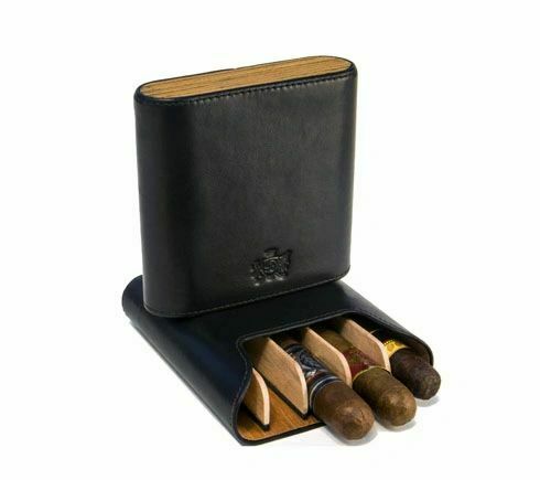 Brizard and Co. - The "Show Band" 5 Cigar Case - Sunrise Black and Zebrawood