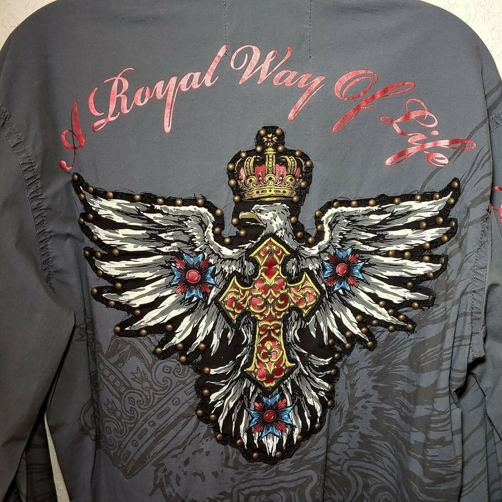 Rebel Spirit Gray  A Royal Way of Life Shirt Men's Medium