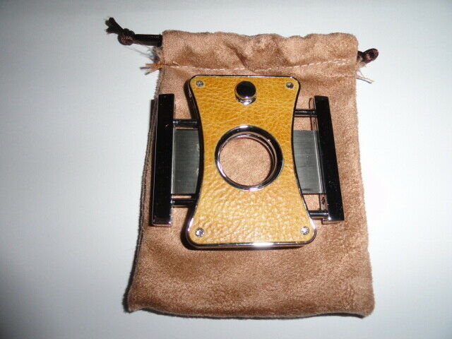 Brizard and Co. - "Elite Series 2" Cutter - Blue Ostrich and Camel Color Leather