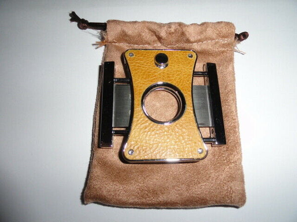 Brizard and Co. - "Elite Series 2" Cutter - Blue Ostrich and Camel Color Leather