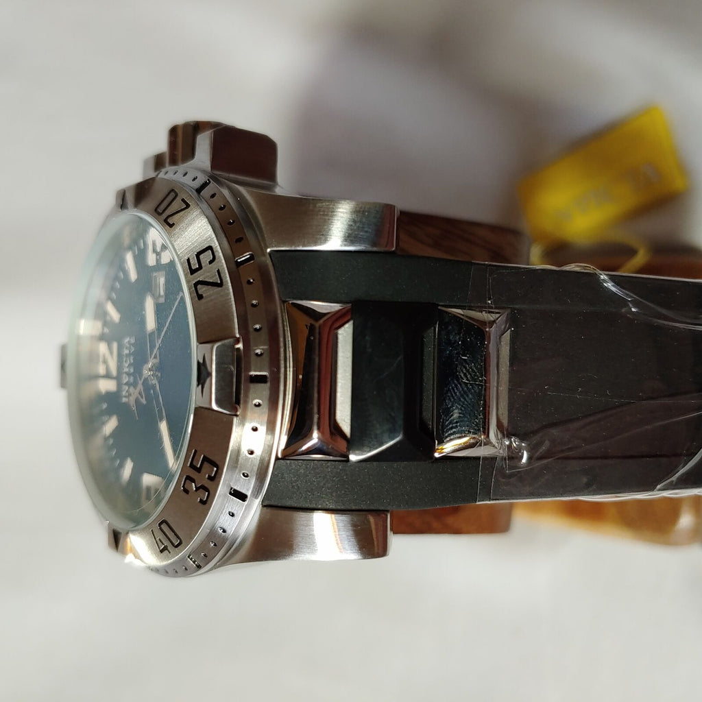 Invicta Stainless Steel Reserve Excursion Black Rubber Strap 6252