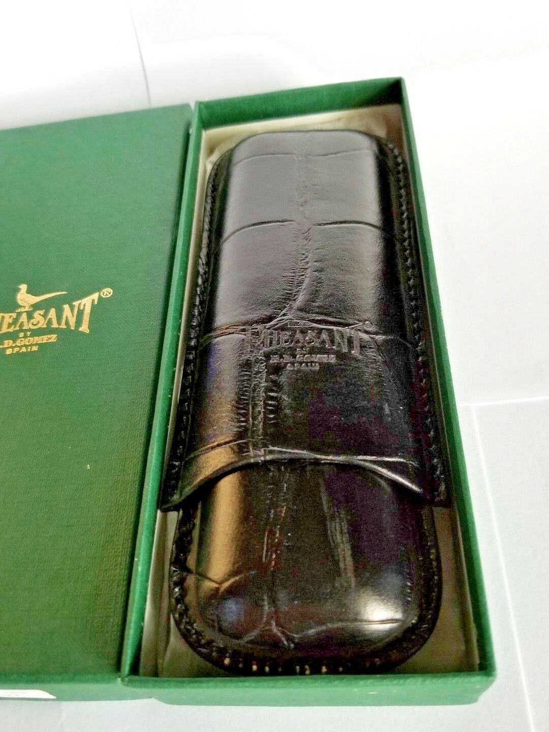 Pheasant Black Croc leather case