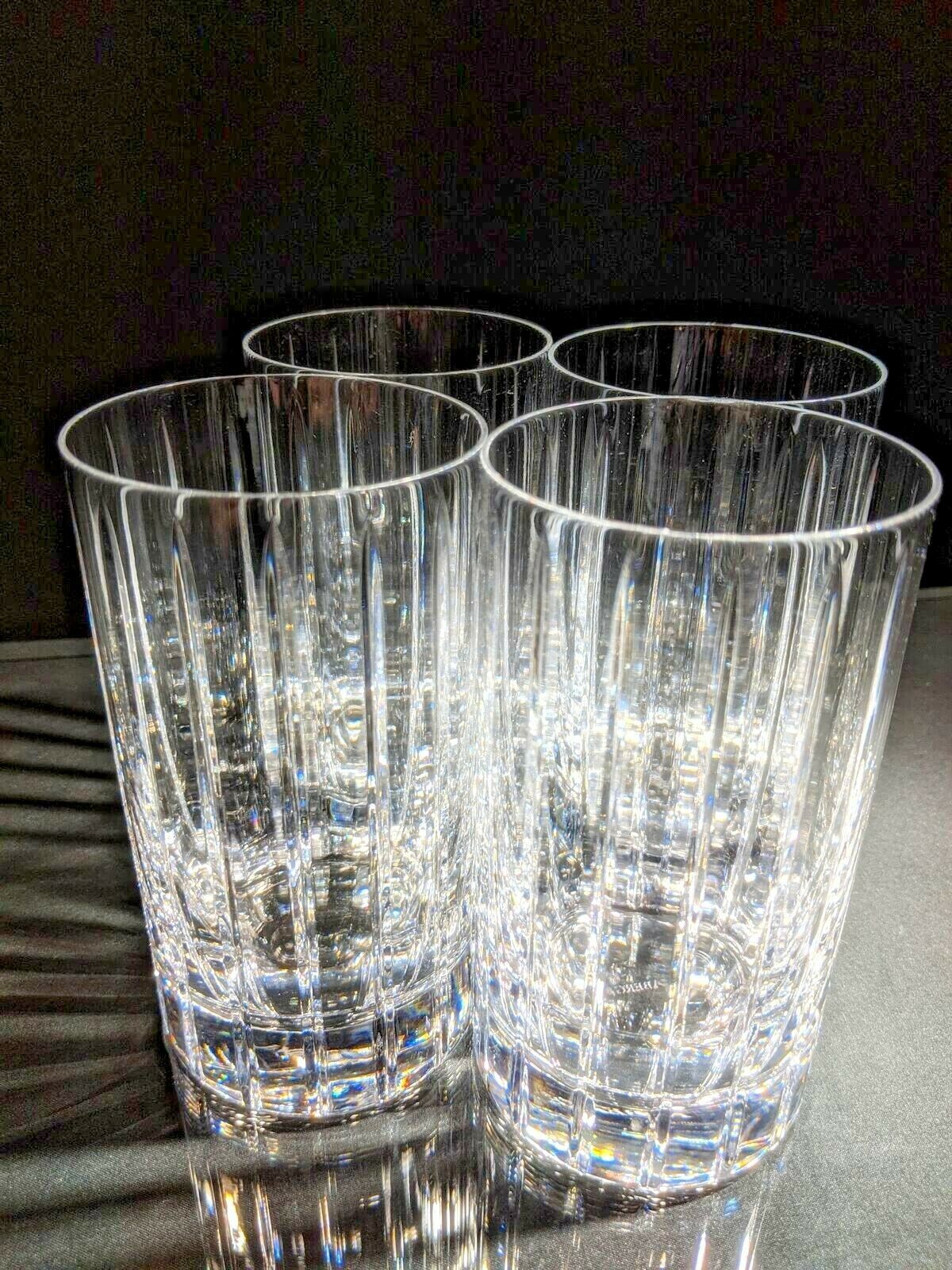 Faberge Atelier Crystal Collection  Highball Glasses set of 4 NIB  5 1/4" H x 2 7/8" W