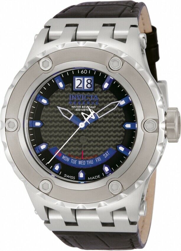 Invicta Subaqua Specialty Quartz Watch – Stainless Steel Case & Black Leather Band